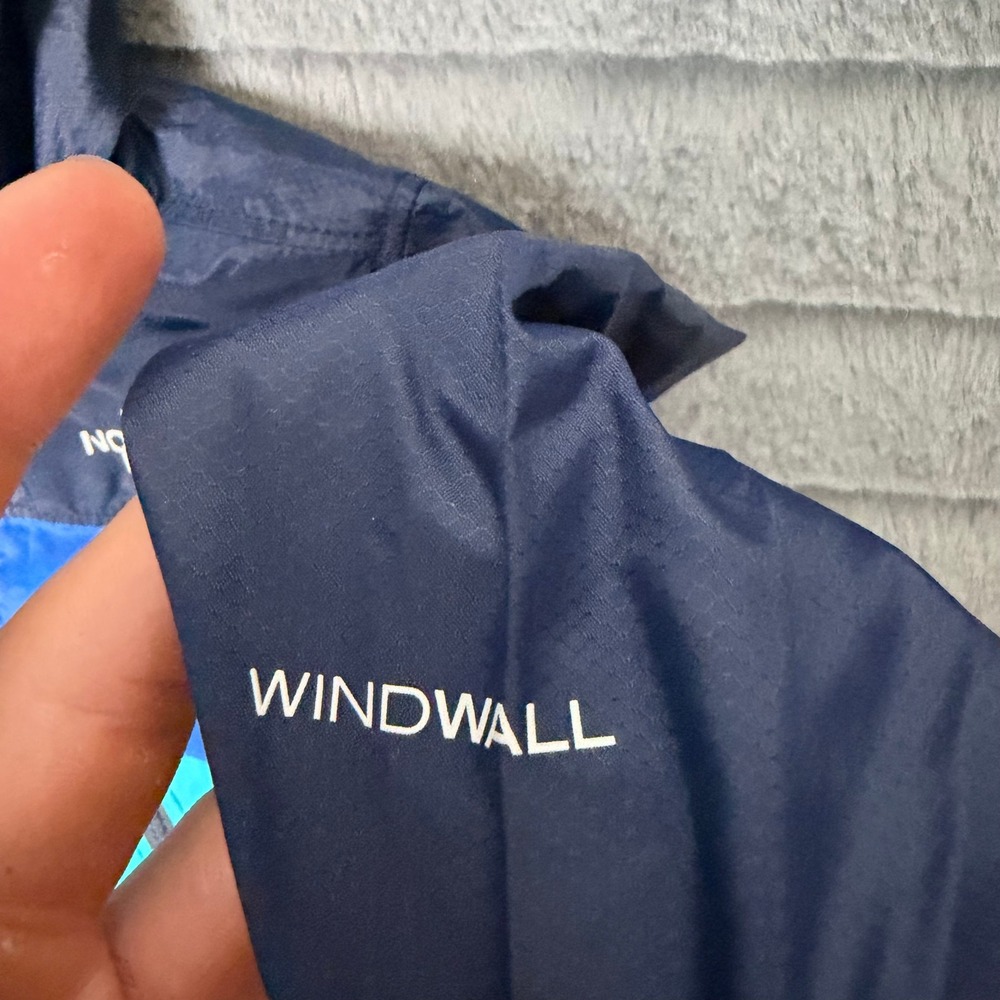 The North Face Windbreaker Infant 3-6M Blue WindWall Hooded Colorblock Jacket - Picture 5 of 7